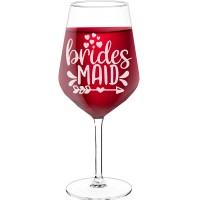 Personalised Wine Glass With Engraved Text - "Brides Maid", Best Friend Gift, Size 530ml