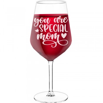 Personalised Wine Glass For Women With Engraved Text - "You Are Special Mom-2", Wine Gift Idea, Size 530ml