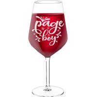 Best Friend Wine Glass With Engraved Text - "Page Boy", Wine Glass as a Gift, Size 530ml