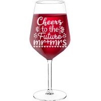Birthday Wine Glass With Engraved Text - "Cheers To The Future Mr + Mrs", Wine Gift Idea, Size 530ml