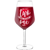 30Th Wine Glass With Engraved Text - "And The Two Shall Become One", Funny Wine Gift, Size 530ml