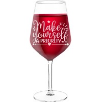 Wine Glass With Engraved Text - "We can choose to be grateful", Funny Wine Gift, Size 530ml