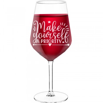 Vīna Glāze ar Uzrakstu - "We Can Choose To Be Grateful", Ideja Dāvanai, Izmērs 530ml
