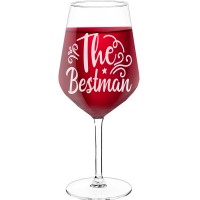 Sparkling Wine Glass With Engraved Text - "The Bestman", Fiend Gift, Size 530ml