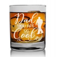 Gift For Men From Girlfriend Whiskey Glass 270ml With Engraved Text : "Dad You Are So Cool"