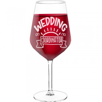 Wine Glass Engraved With Engraved Text - "Wedding Coordinator', Birthday Gift Idea, Size 530ml