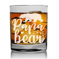 Dāvanas Ideja  ar Gravējumu - "Papa Bear" ,Stikla glāze viskijam 270ml