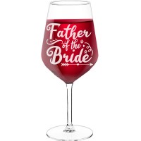 Engraved Wine Glass With Engraved Text - "Father Of The Bride", Gift for Wine Lover, Size 530ml