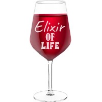 50Th Wine Glass With Engraved Text  "Elixir Of Life", Size 530ml