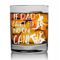Dāvana Brālim ar Gravējumu - "If Dad Can'T Fix It No One Can!" ,Personalizēta viskija glāze vīriešiem 270ml