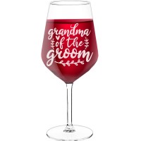 Personalised Wine Glass For Women With Engraved Text - "Grandma Of The Groom", Best Friend Gift, Size 530ml