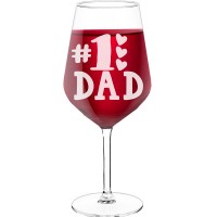 Large Wine Glass With Engraved Text - "#1 Dad", Gift for Wine Lover, Size 530ml