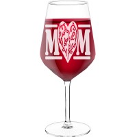 Personalised Wine Glass For Women With Engraved Text - "Mom (2)", Funny Wine Gift, Size 530ml