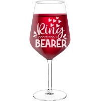 Birthday Wine Glass With Engraved Text - "Ring Bearer 7", Wine Lover Gifts, Size 530ml