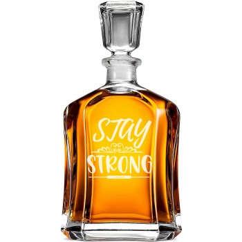 Unique Whiskey Decanter With Engraved Text -