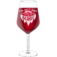 Sparkling Wine Glass With Engraved Text - "Best Dads Have Beards", Gift for Woman, Size 530ml