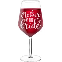 Novelty Wine Glass With Engraved Text - "Mother Of The Bride", Wine Lover Gifts, Size 530ml